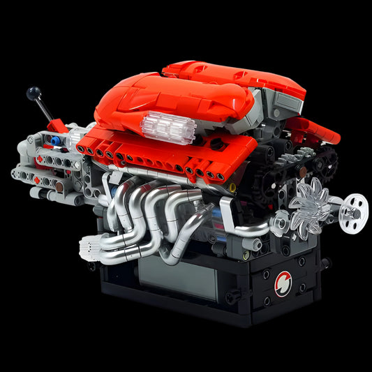 Motor de superdeportivo V12 con transmisión (863 piezas)