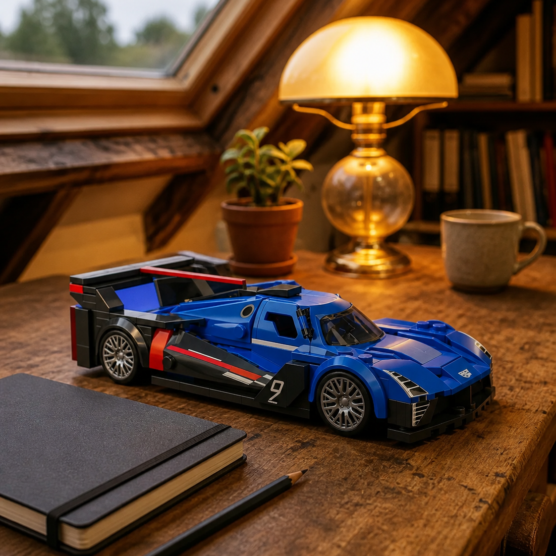 Hot Wheels Cadillac Project GTP (236 деталей) — 01 интерьер кабинет на чердаке 1x1