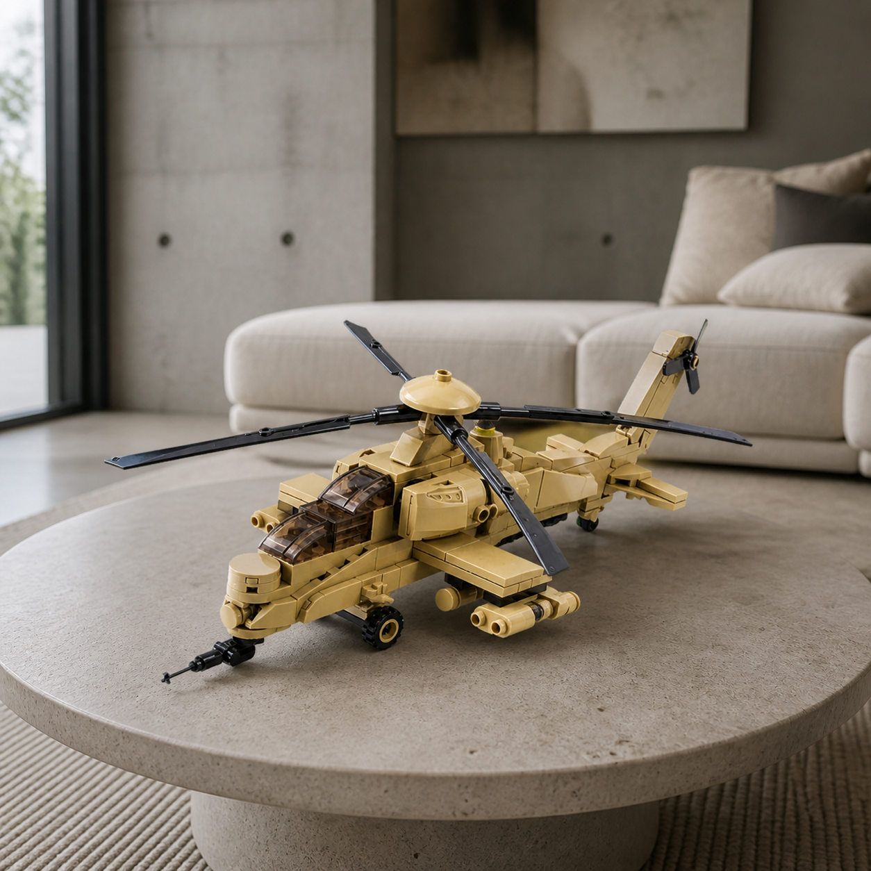 A129 Mangusta Helicopter (242 Pcs) - Interior 01 - Modern concrete room