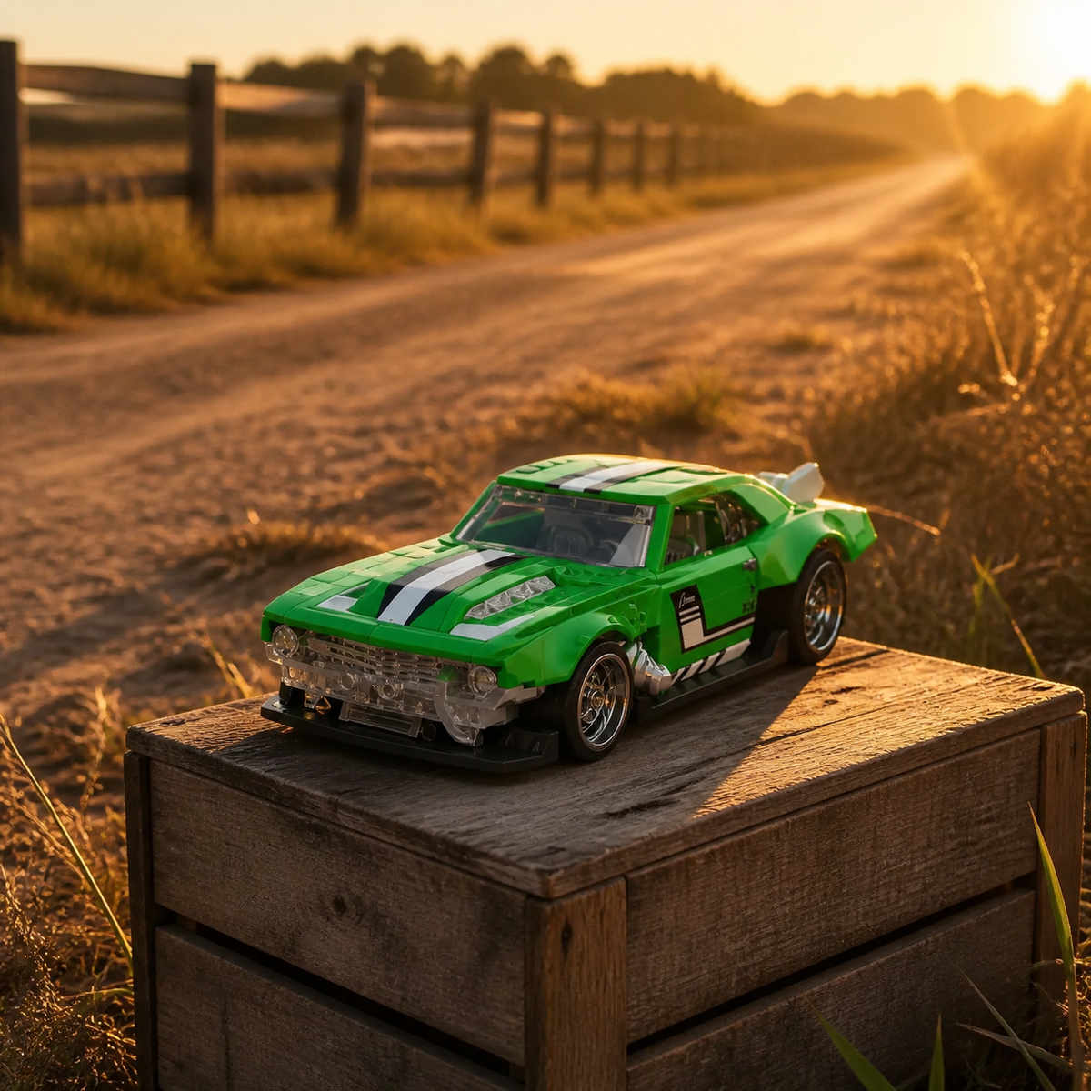 Hot Wheels Custom 68 Camaro (289 Teile) — 02 Landstraßen-Umgebung bei Sonnenuntergang