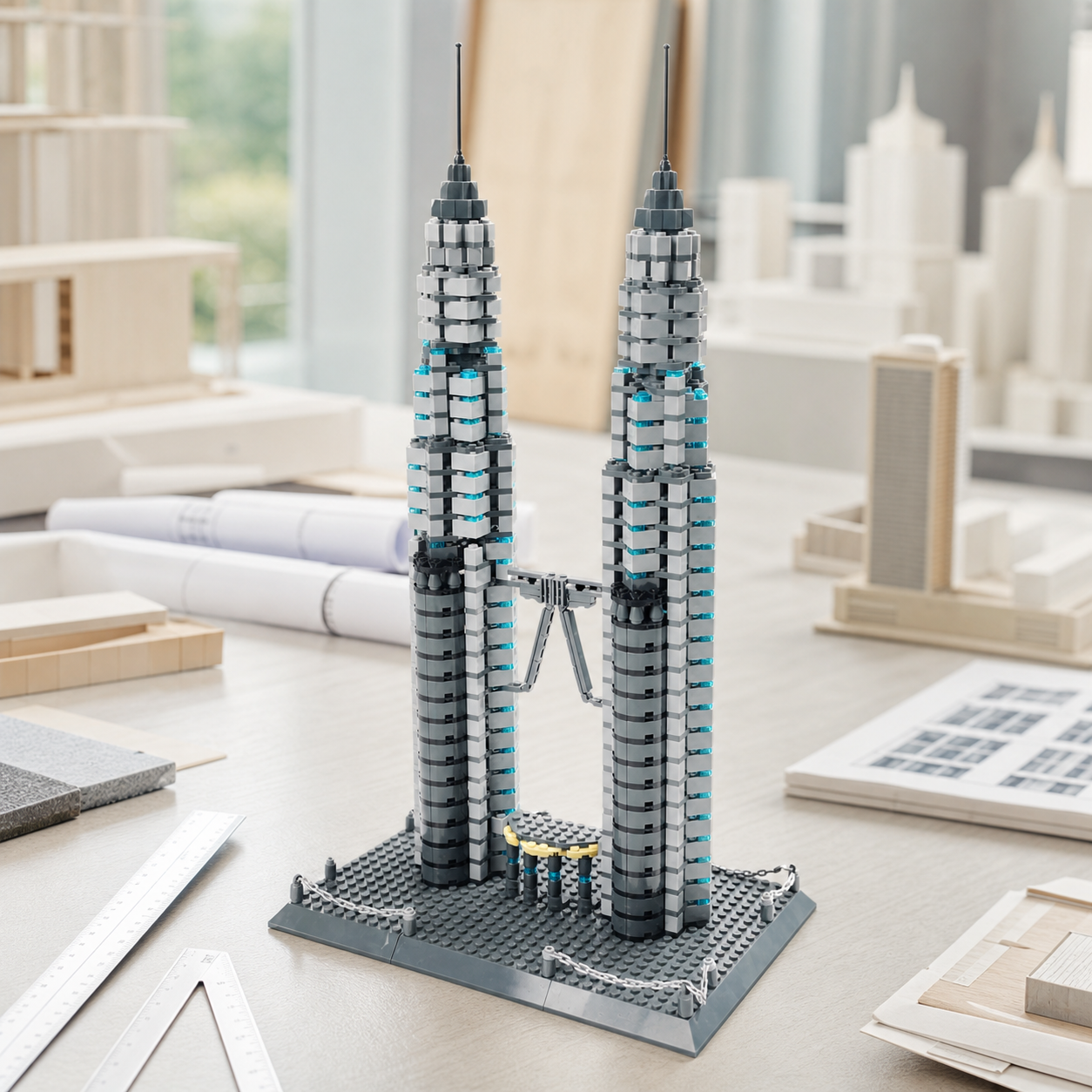 Petronas Towers (1160 szt.) — Wnętrze 02: jasna pracownia architektoniczna