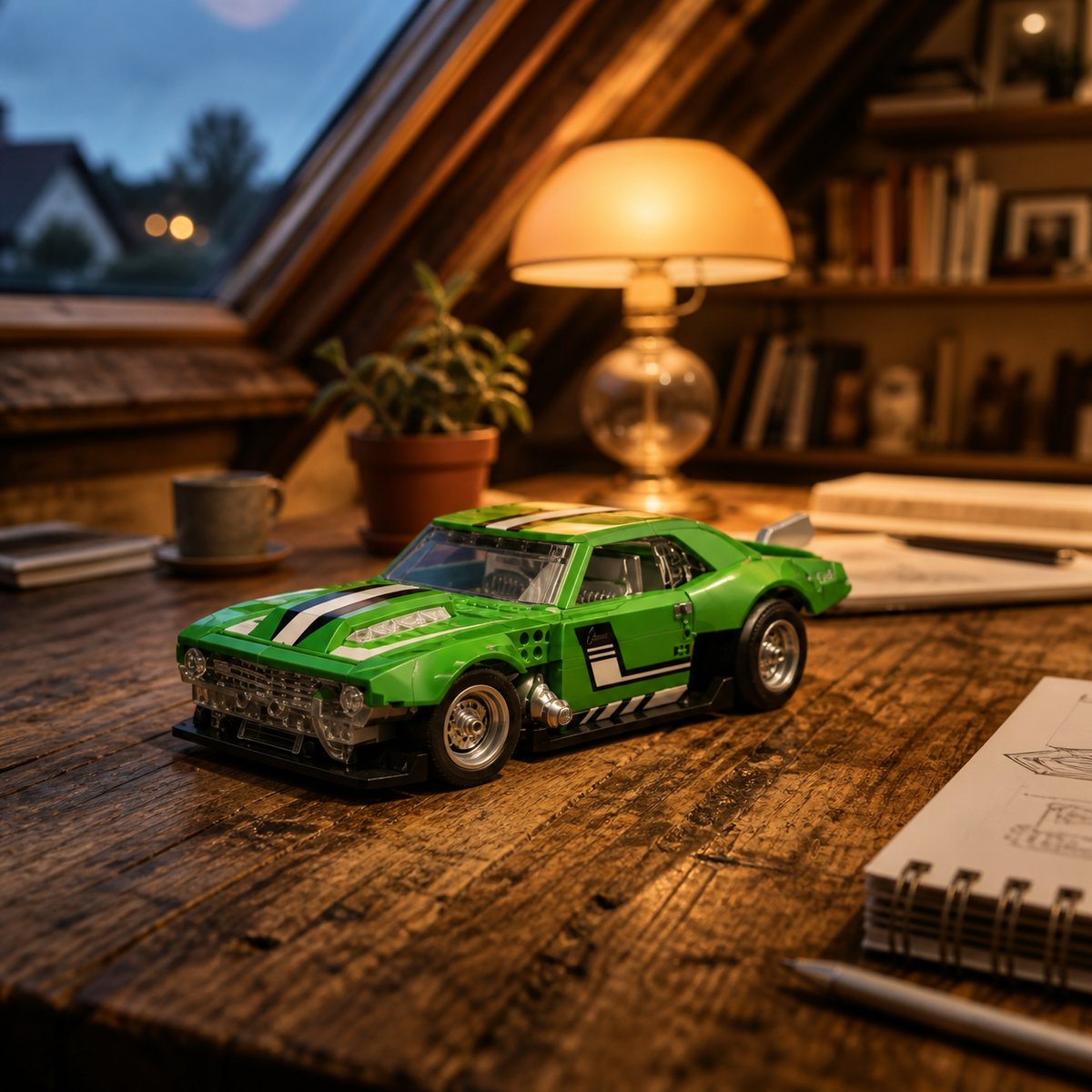 Hot Wheels Custom 68 Camaro (289 Teile) — 03 Büro-im-Keller-Umgebung