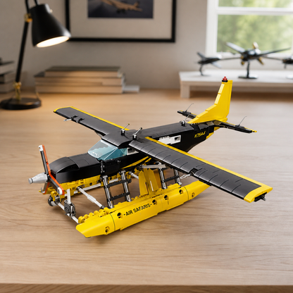 BF-445 Innenraum 03 - Wasserflugzeug-Baumodell in einem Homeoffice eines Luftfahrt-Enthusiasten