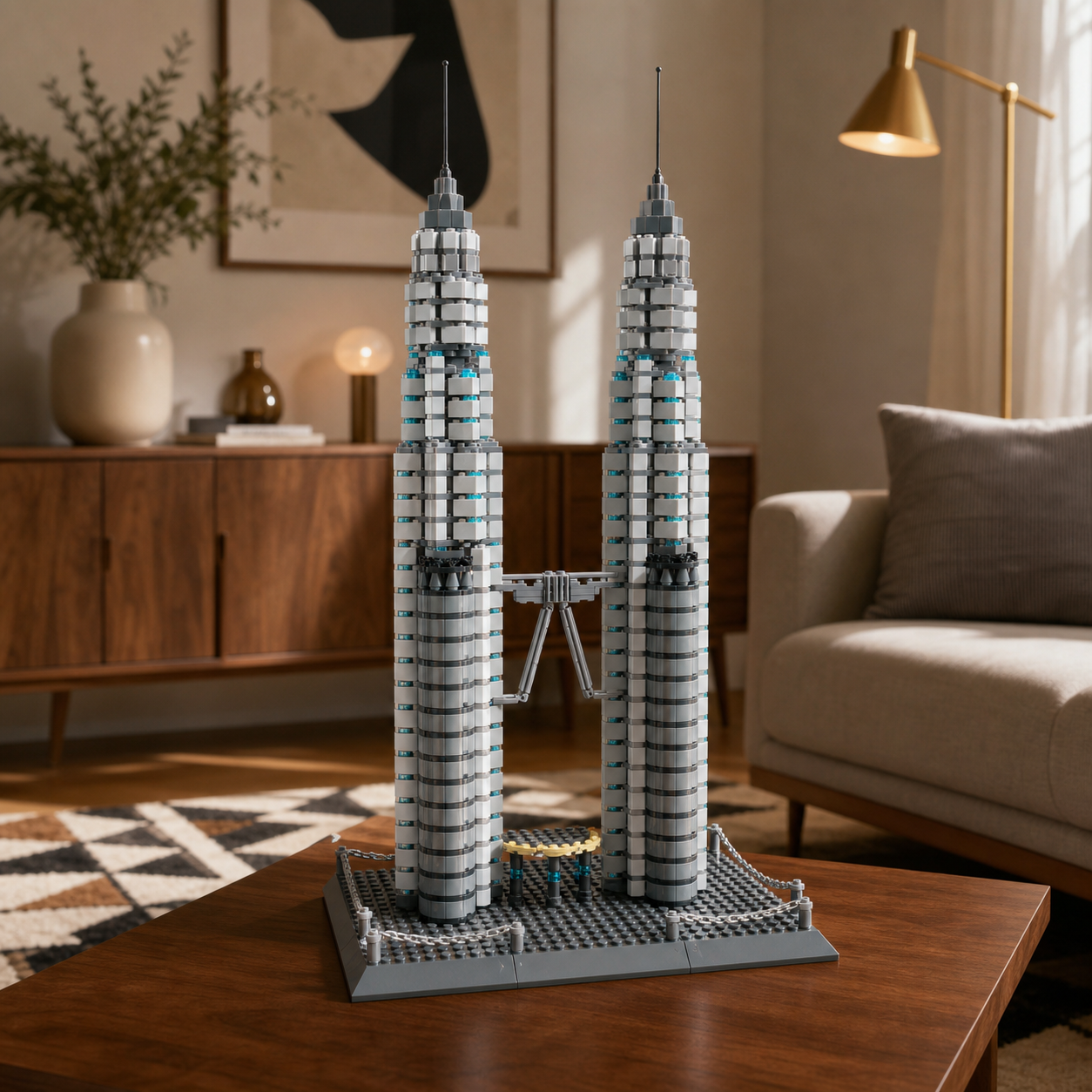 Petronas Towers (1160 szt.) — Wnętrze 03: nowoczesny salon z połowy XX wieku