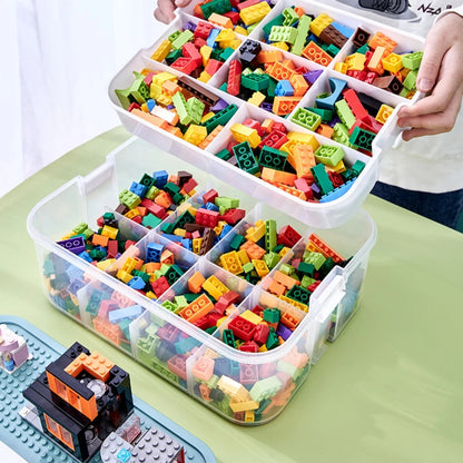 Removable compartment sorting tray for building blocks and technical pins