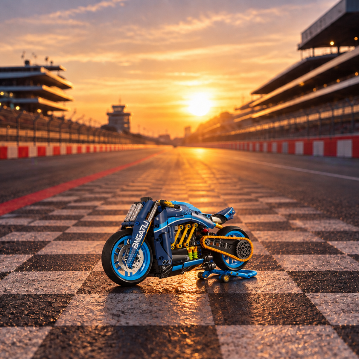 Cruiser Diavel brick-built motorcycle in a product display scene, gallery view 4
