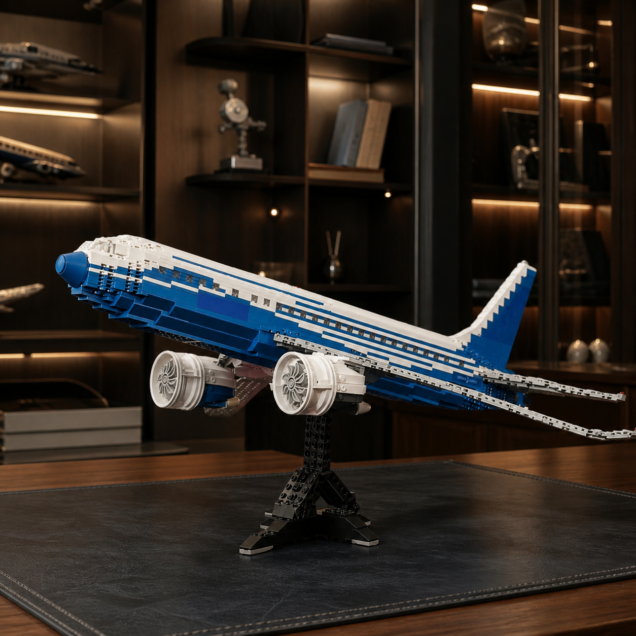 Boeing 787 Dreamliner-Bausteinmodell in einem Premium-Sammlerraum