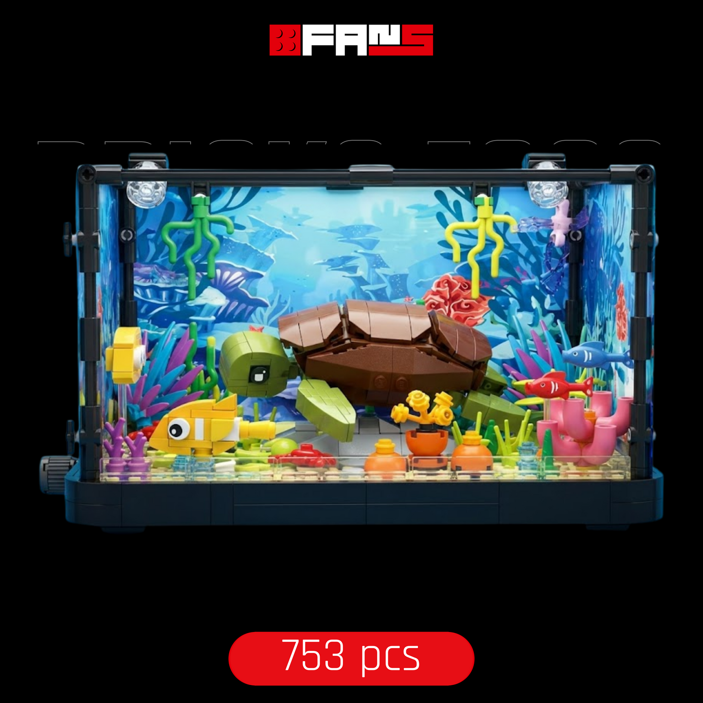 Illuminated Aquarium: Turtle (753 Pcs) - Bricks Fans cover