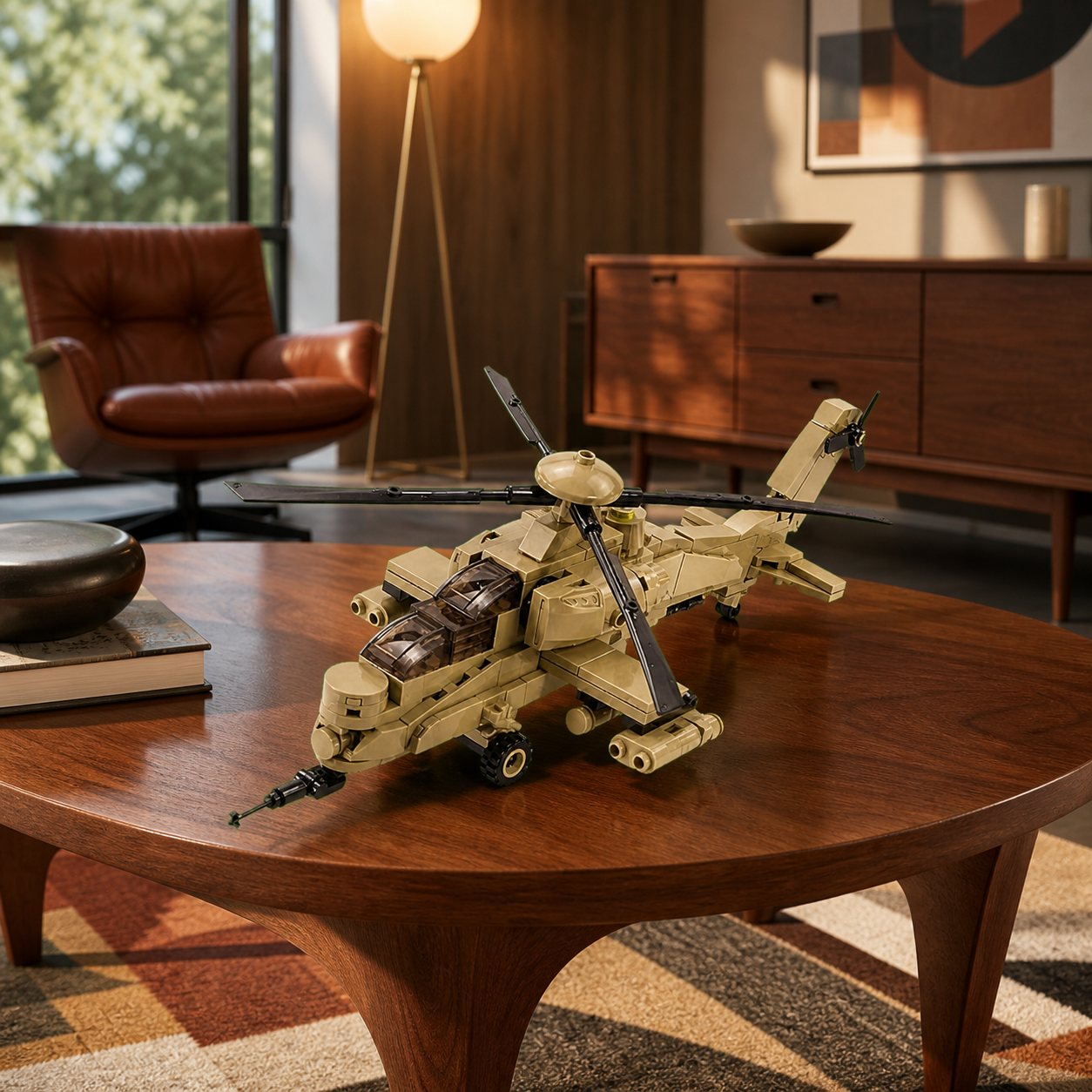 A129 Mangusta Helicopter (242 Pcs) - Interior 05 - Mid-century modern room