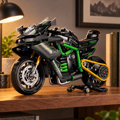 Hyperbike Ninja H2R brick-built motorcycle in a product display scene, gallery view 6