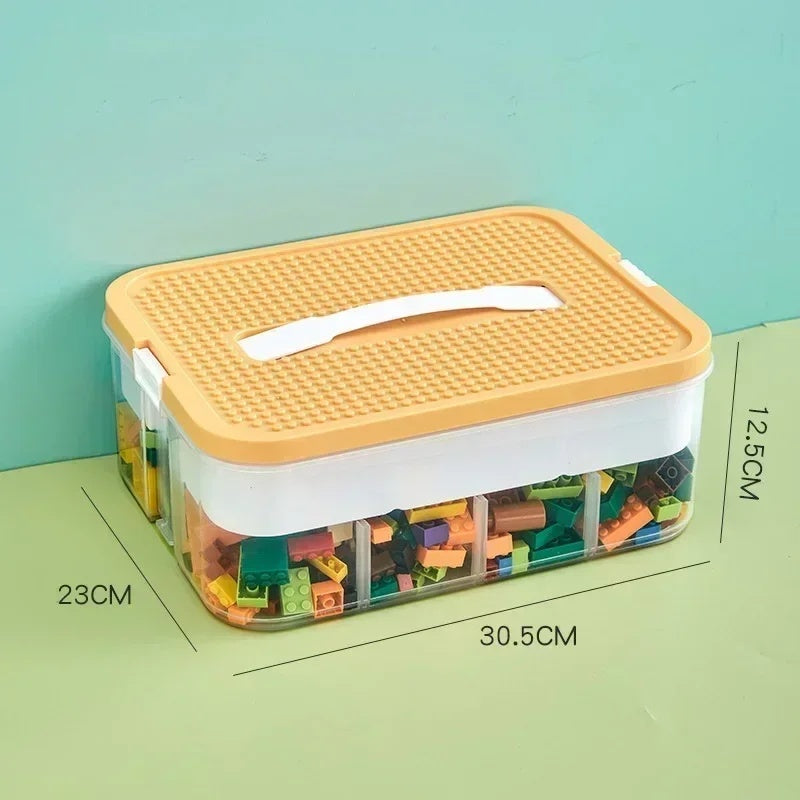 Storage Box 1 Tier Yellow Lid - 30.5 x 23 x 12.5 cm