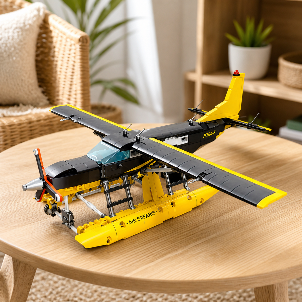 BF-445 Innenraum 08 - Wasserflugzeug-Baumodell in einem Interieur im Küsten-Lifestyle