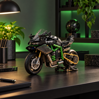 Hyperbike Ninja H2R brick-built motorcycle in a product display scene, gallery view 9