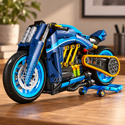 Cruiser Diavel brick-built motorcycle in a product display scene, gallery view 9