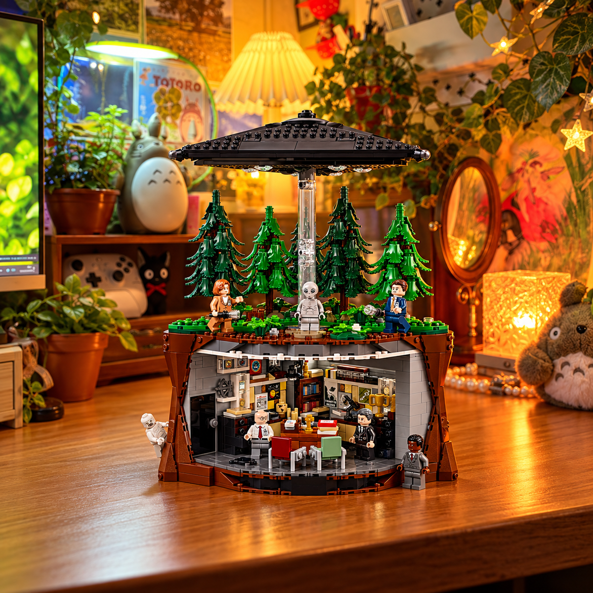 Scene 01: original X-Files set in a themed environment, product photography set.