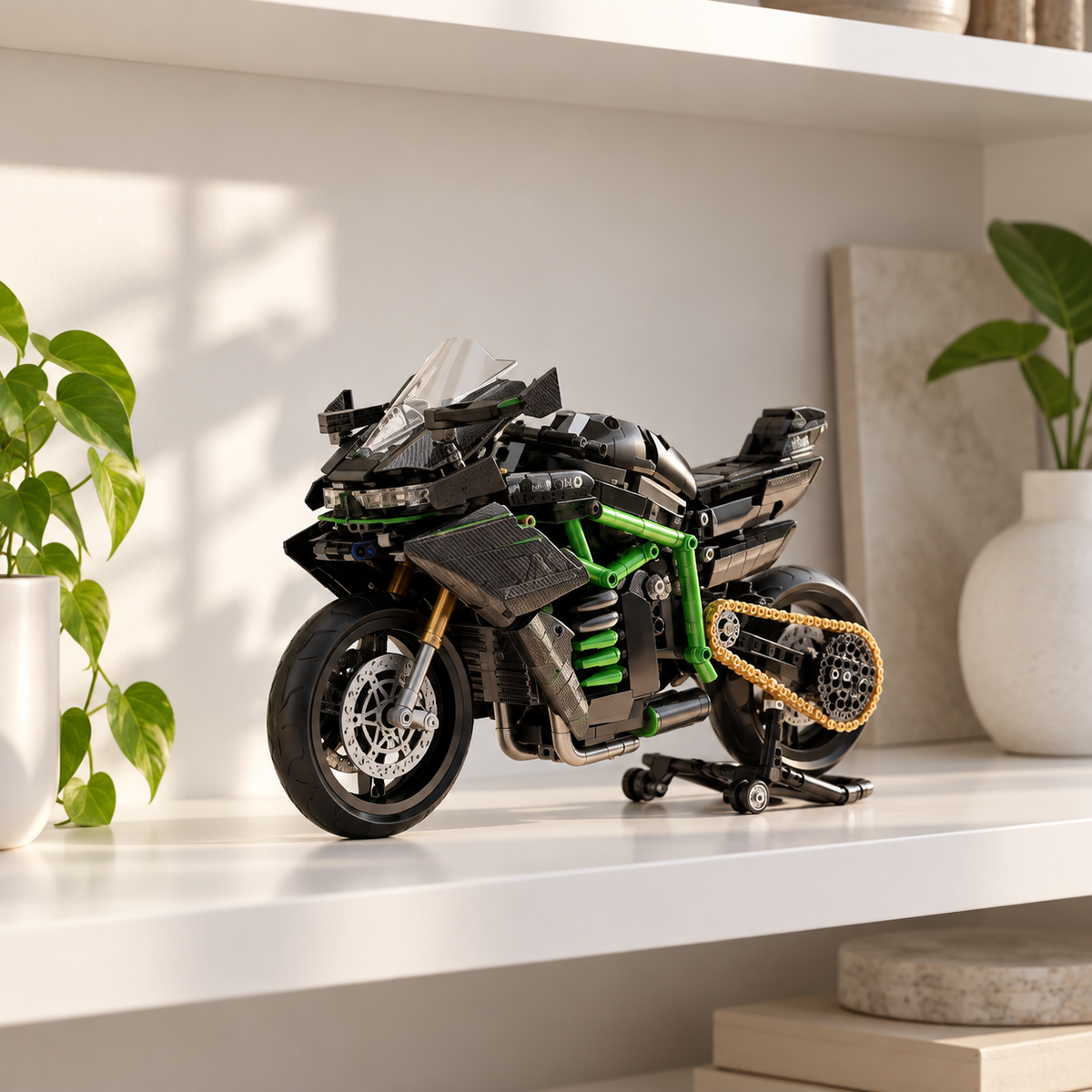 Hyperbike Ninja H2R brick-built motorcycle in a product display scene, gallery view 10