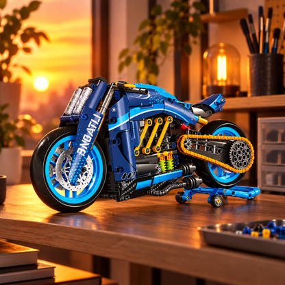 Cruiser Diavel brick-built motorcycle in a product display scene, gallery view 10