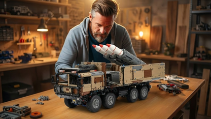 8x4 RC Ciężarówka Rakietowa w Kamuflażu Wojskowym (3594 elementy) 