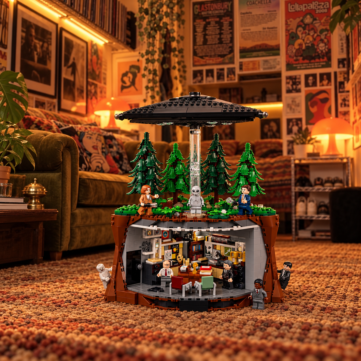 Scene 02: original X-Files set in a themed environment, product photography set.