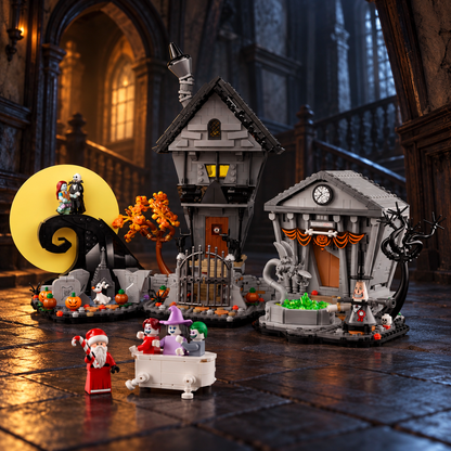 The Nightmare Before Christmas (2,193 pieces): scene set, crooked mansion.
