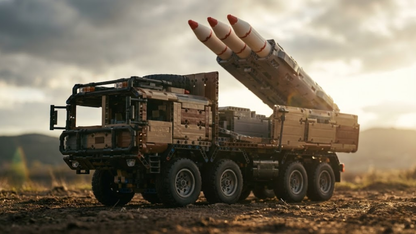 8x4 RC Ciężarówka Rakietowa w Kamuflażu Wojskowym (3594 elementy) 