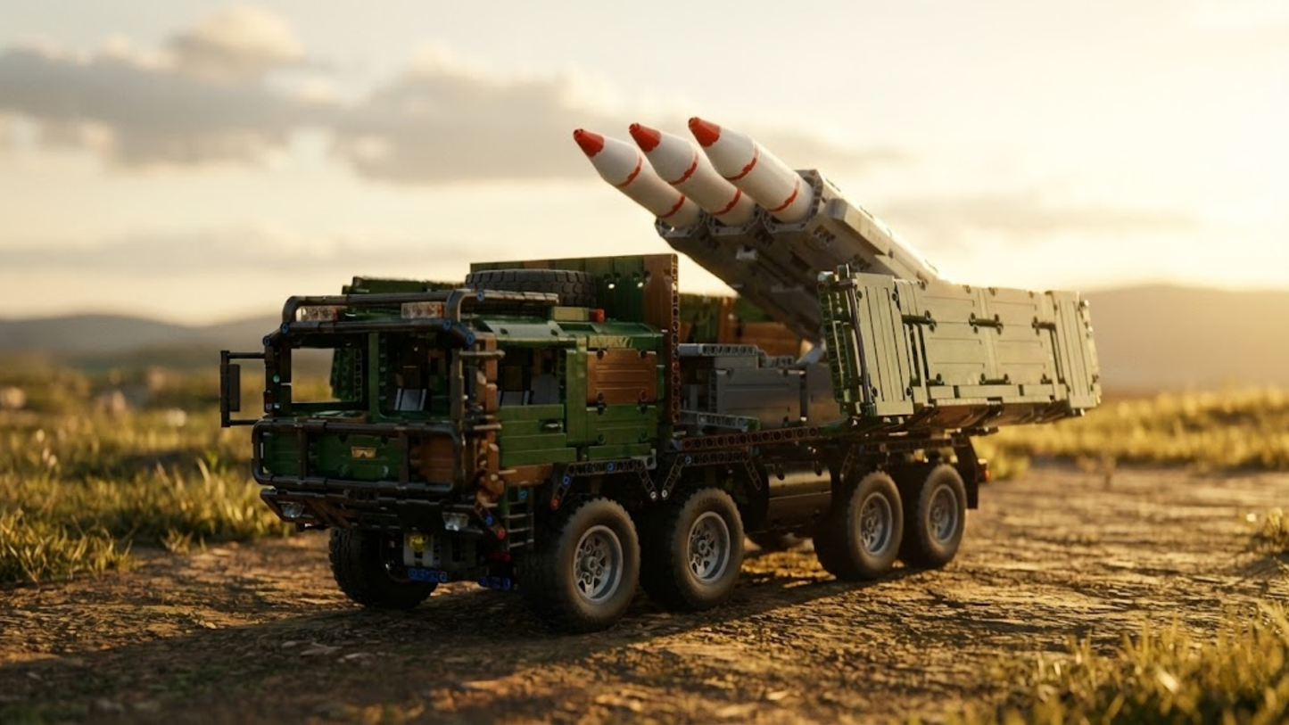 Camion lance-missiles RC 8x4 Vert Militaire (3594 pièces) 