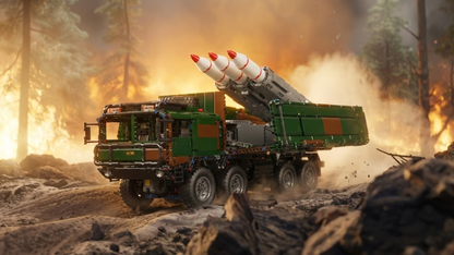 Camion lance-missiles RC 8x4 Vert Militaire (3594 pièces) 
