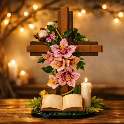 Jesus Cross with Flowers (568 Pcs)