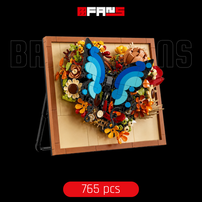 3d Floral Frame - Butterfly (765 Pcs) - Bricks Fans cover