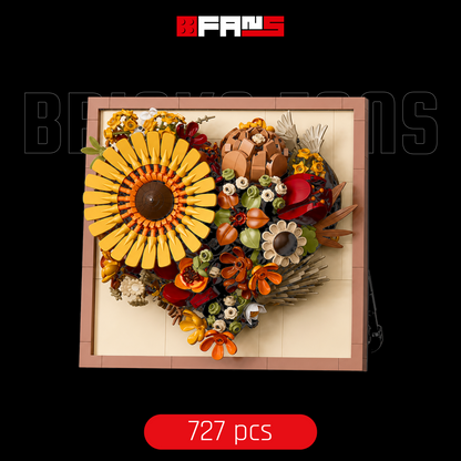 3d Floral Frame - Sunflower (727 Pcs) - Bricks Fans cover
