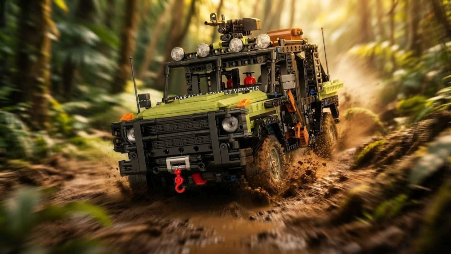 Pojazd szturmowy Caracal w kamuflażu zielonym (1577 elementów) 