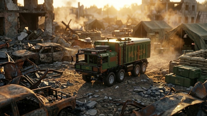 Camion lance-missiles RC 8x4 Vert Militaire (3594 pièces) 