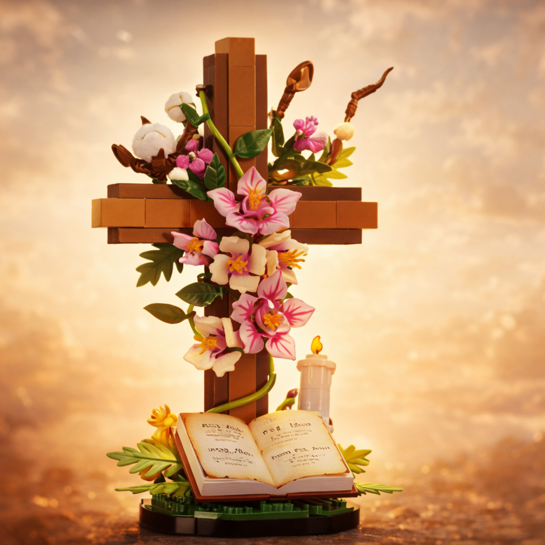 Jesus Cross with Flowers (568 Pcs)