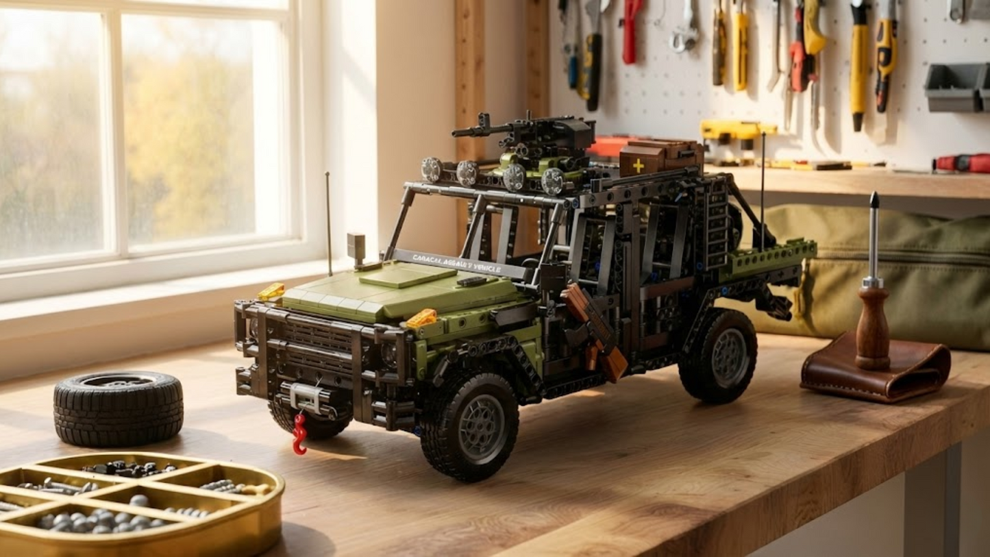Pojazd szturmowy Caracal w kamuflażu zielonym (1577 elementów) 