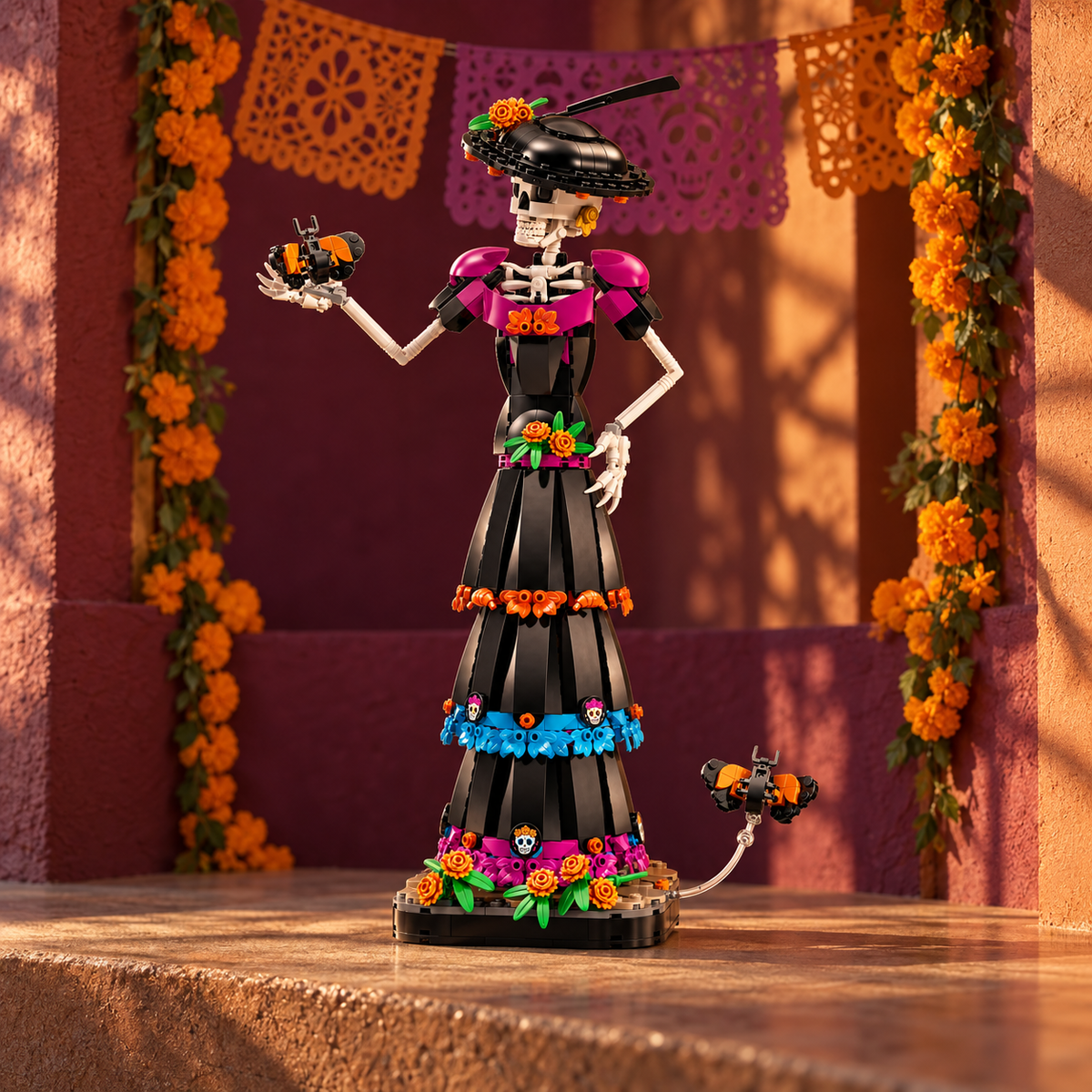 La Catrina (1212 peças): cena ambientada, ofrenda.