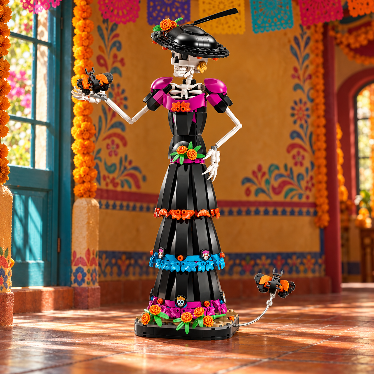 La Catrina (1212 peças): cena ambientada, interior celebracao.