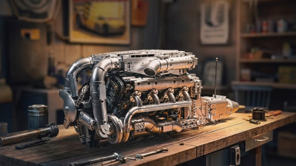 Motorised Hypercar W16 Engine & Gearbox (2899 pcs)