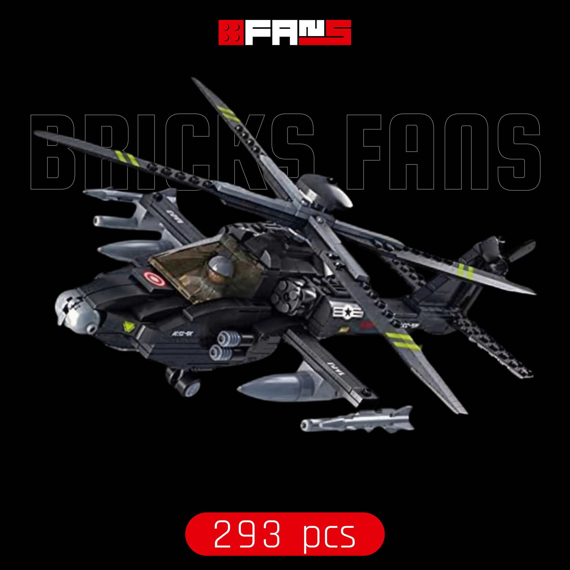 Hélicoptère Boeing AH-64 Apache (293 pièces) - Couverture officielle