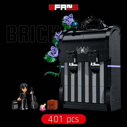 Black-background cover showing the 401-piece backpack build and included parts.