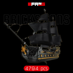 Black and gold pirate ship building set with 4794 pieces