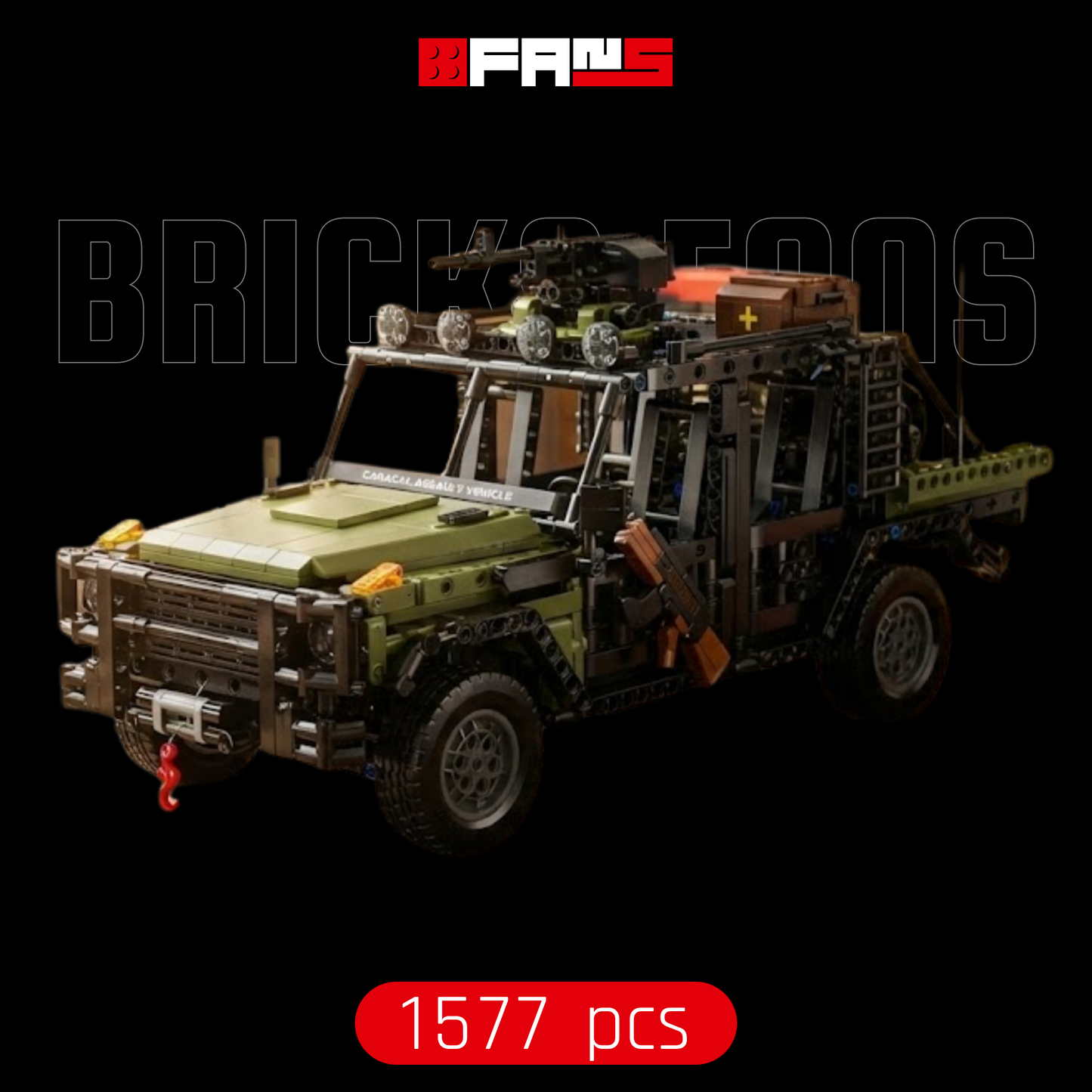 Pojazd szturmowy Caracal w kamuflażu zielonym (1577 elementów) 