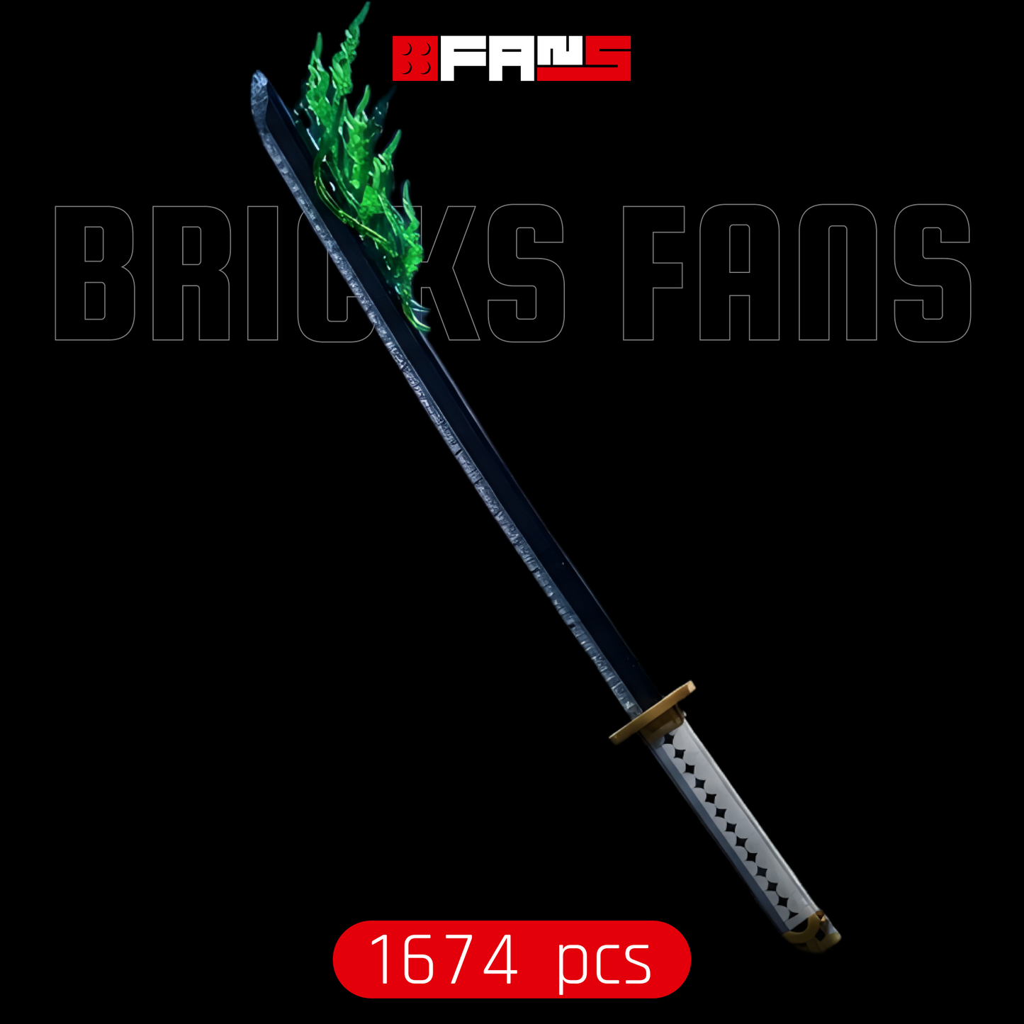 Samurajska Katana Biała Klinga (1674 elementy) 