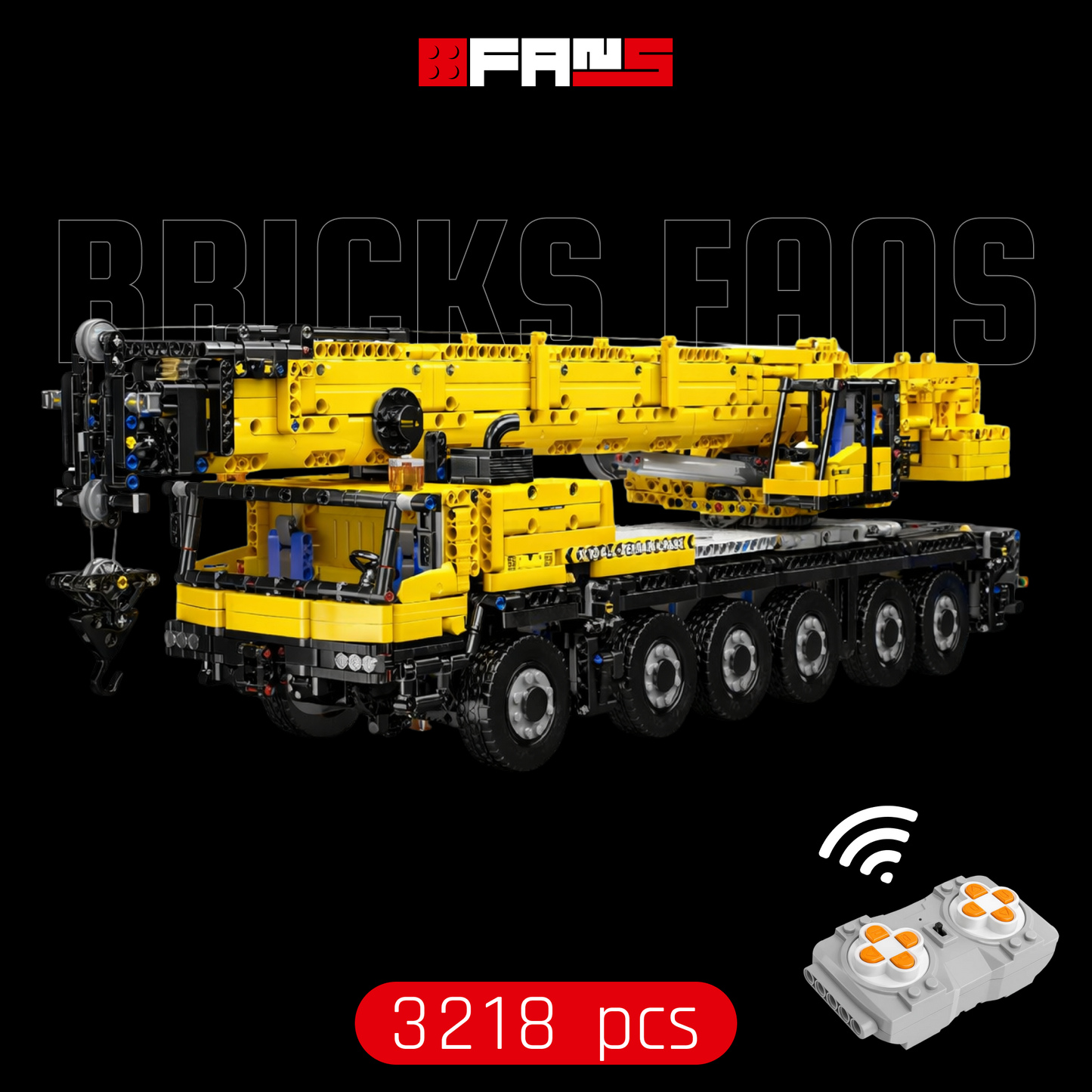 LTM 1110 Dźwig Samochodowy ŻÓŁTY (3218 elementów) 