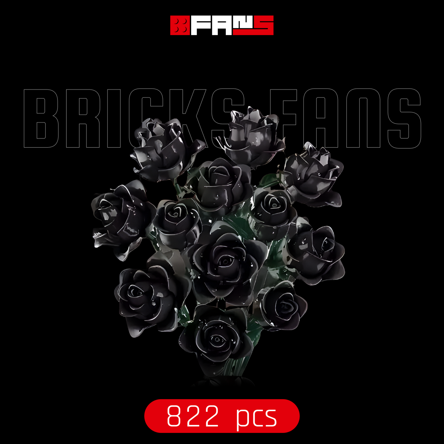 Midnight Rose Bouquet (623 pcs)