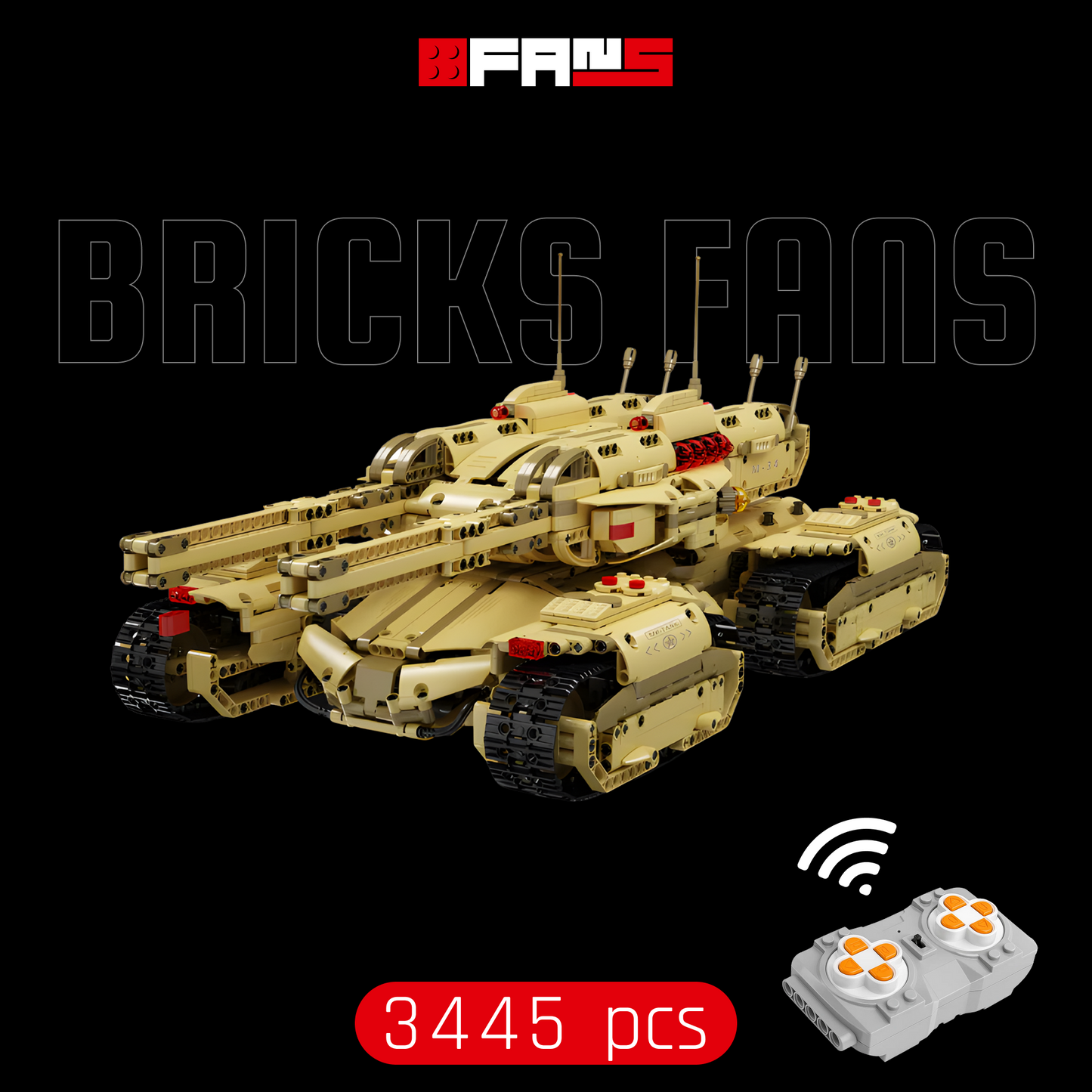 Motorized Mammoth Tank (3445 pcs)