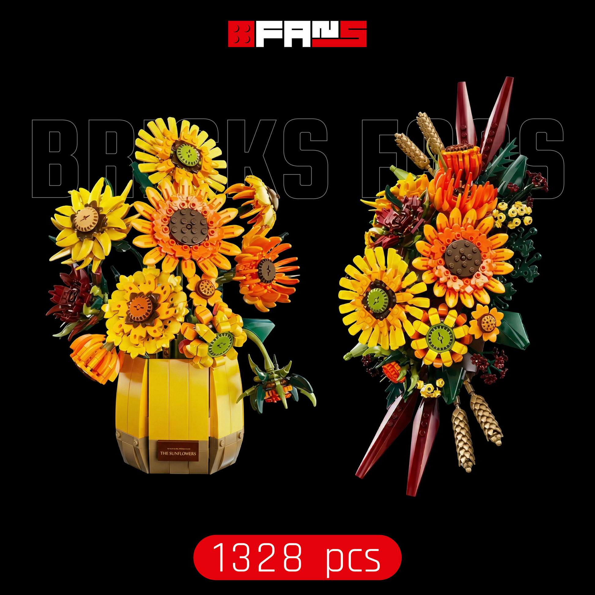 2-in-1 Sunflower Bouquet (1328 Pcs)