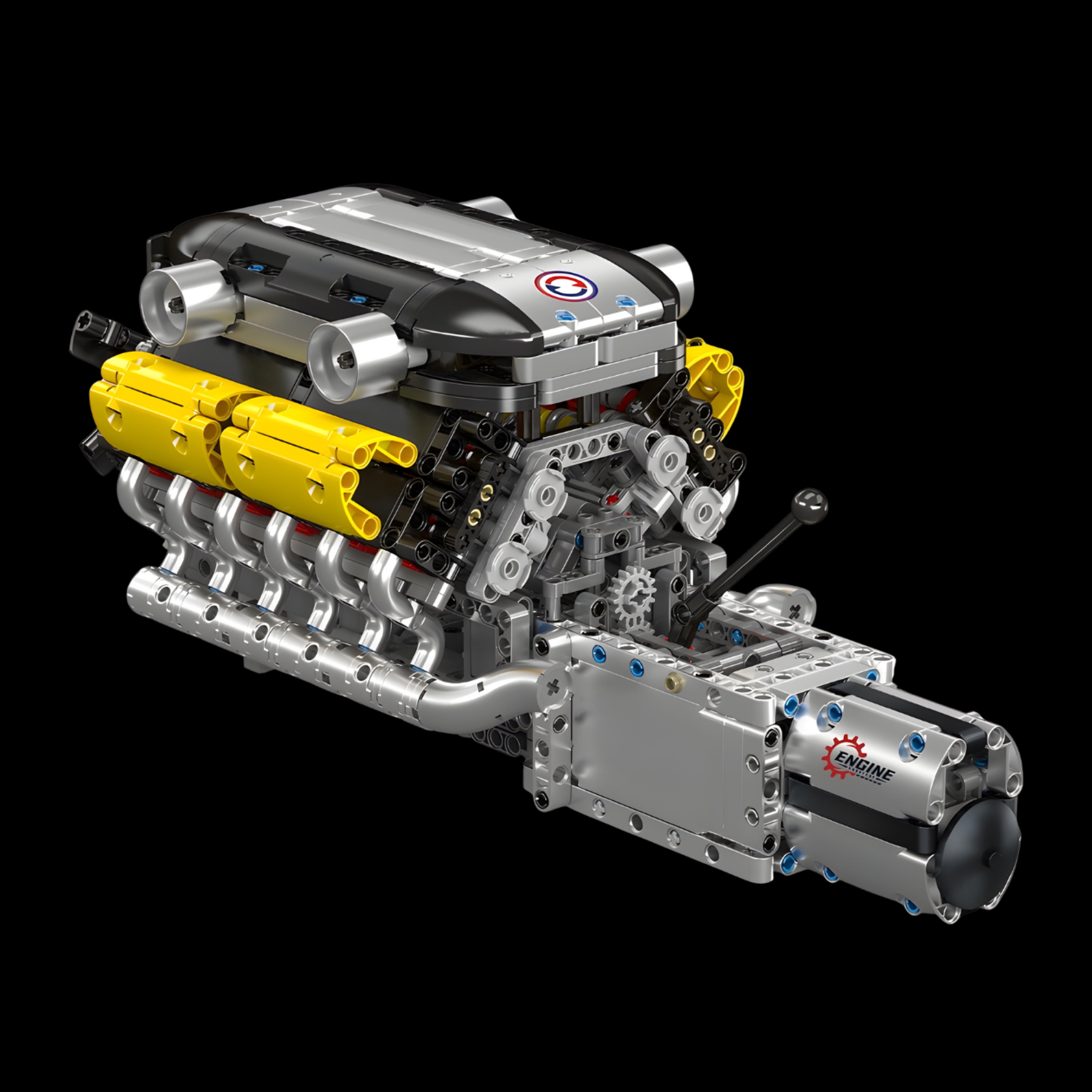 Motorised Lambo V12 Engine & Gearbox (1260 pcs) – Bricks Fans