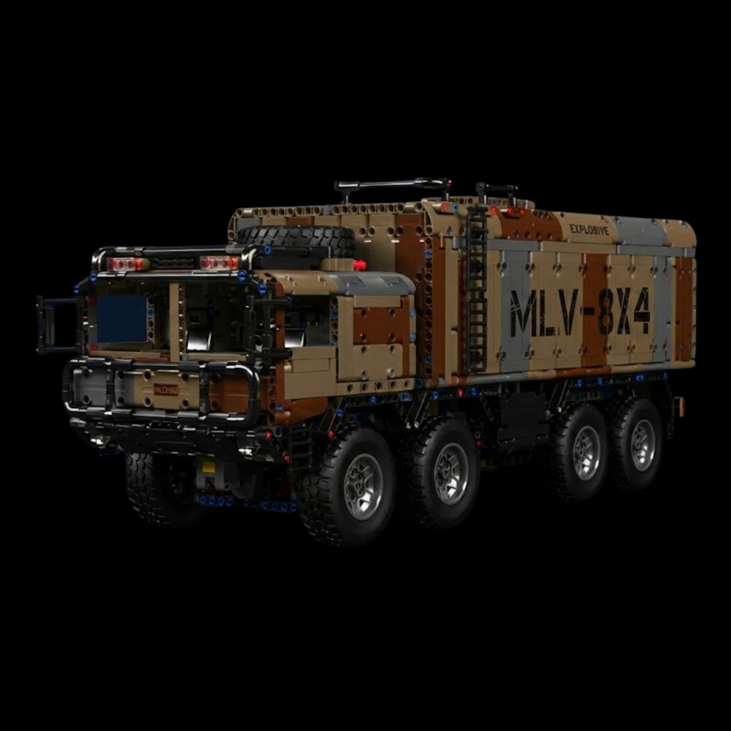 8x4 RC Ciężarówka Rakietowa w Kamuflażu Wojskowym (3594 elementy) 