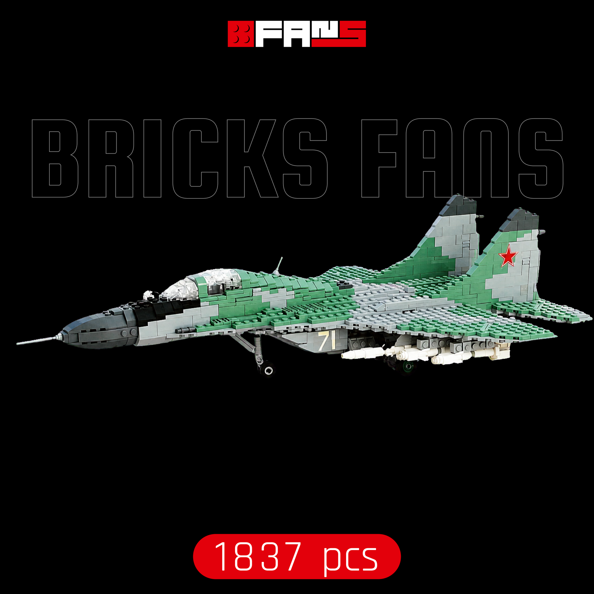 MIG-29-Kampfflugzeug (1837 Teile)