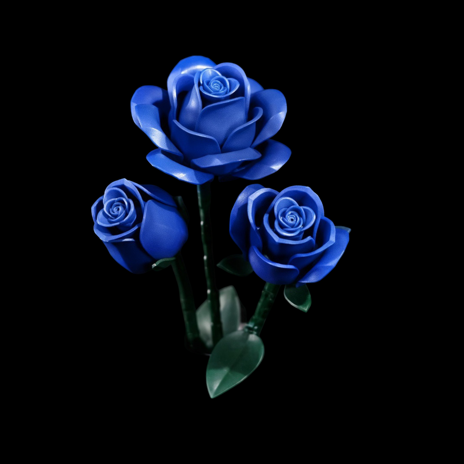 Blauw rozenboeket (608 onderdelen)